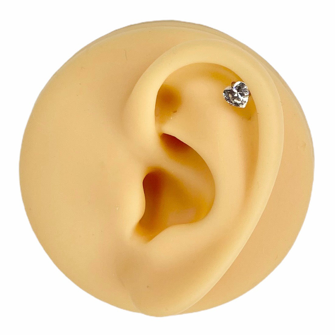 Clear Heart Gem Barbell Stud image 1