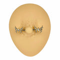 Gold Clear Crystal Paved Butterfly Nipple Bar image 0