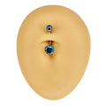 Blue Heart CZ Prong Belly Bar image 0