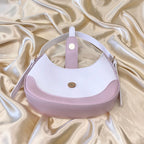 White & Dusty Pink Buckle Front Shoulder Bag image 2