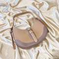 Camel & Mocha Buckle Front Shoulder Bag image 0