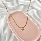 Gold Mini CZ Mushroom Necklace image 1