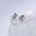 Silver Mini CZ Bee Stud Earrings image 0