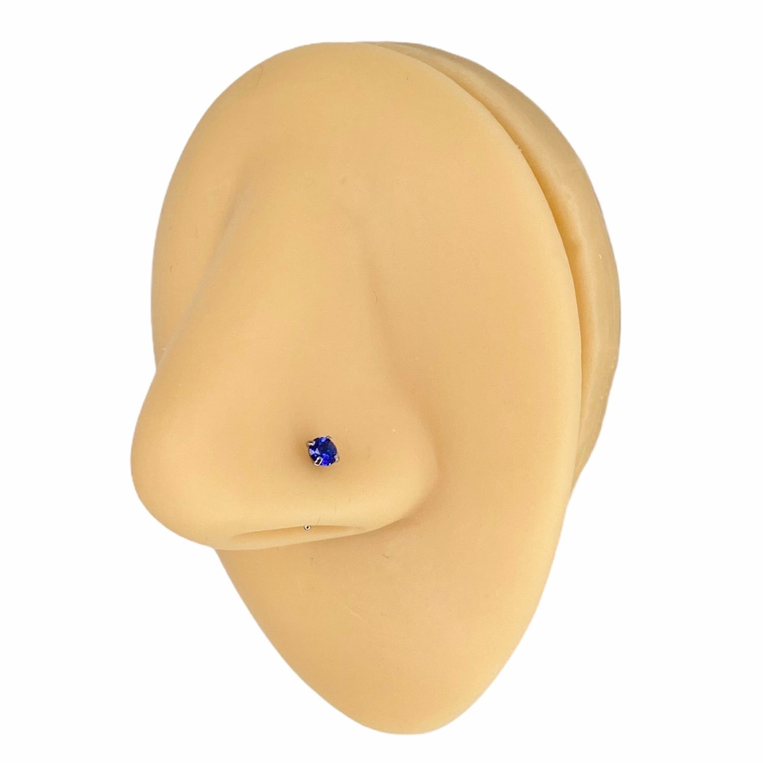Royal Blue Prong Cubic Zirconia Nose Stud image 0