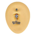 Silver Crystal Bitch Dangle Belly Bar image 0