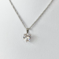 Silver Cubic Zirconia Statement Heart Necklace image 0