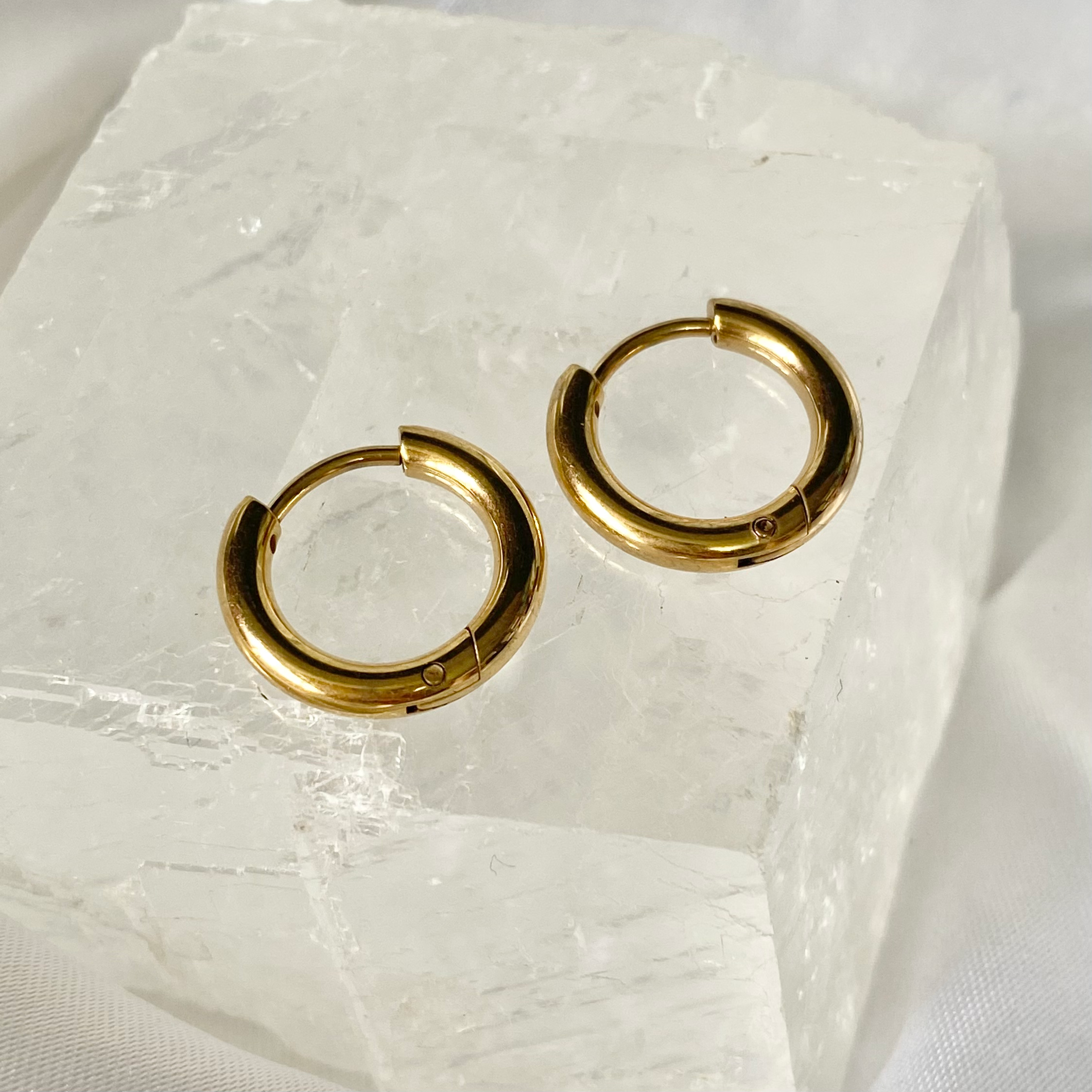 Gold Plain Hoop Earrings image 0