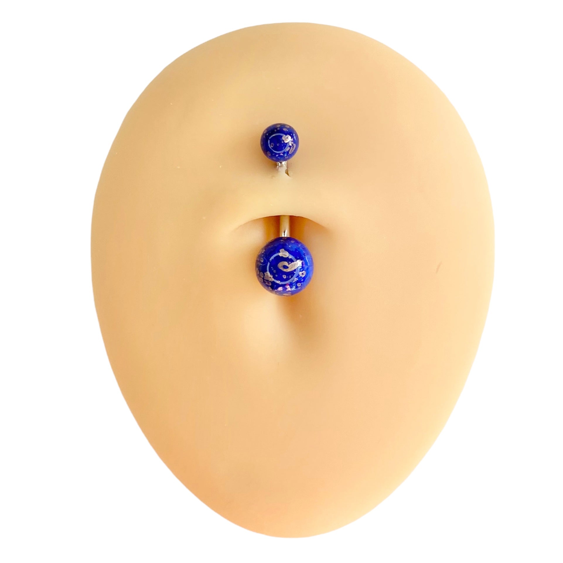 Blue Metallic Splatter Belly Bar  image 0