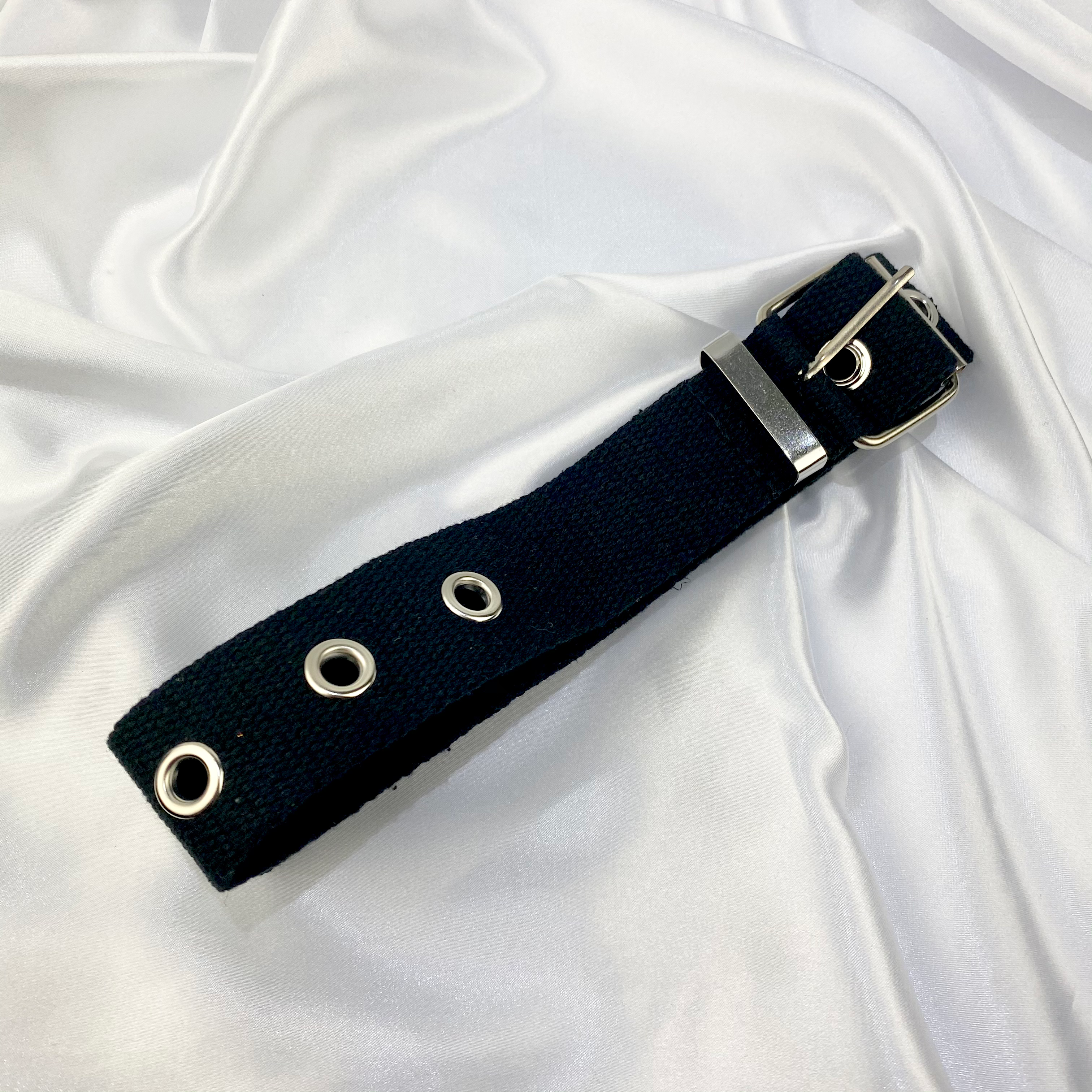 Black Eyelet Buckle Belt image 0