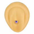 Aurora Borealis Cubic Zirconia Heart Prong Tongue Bar image 0