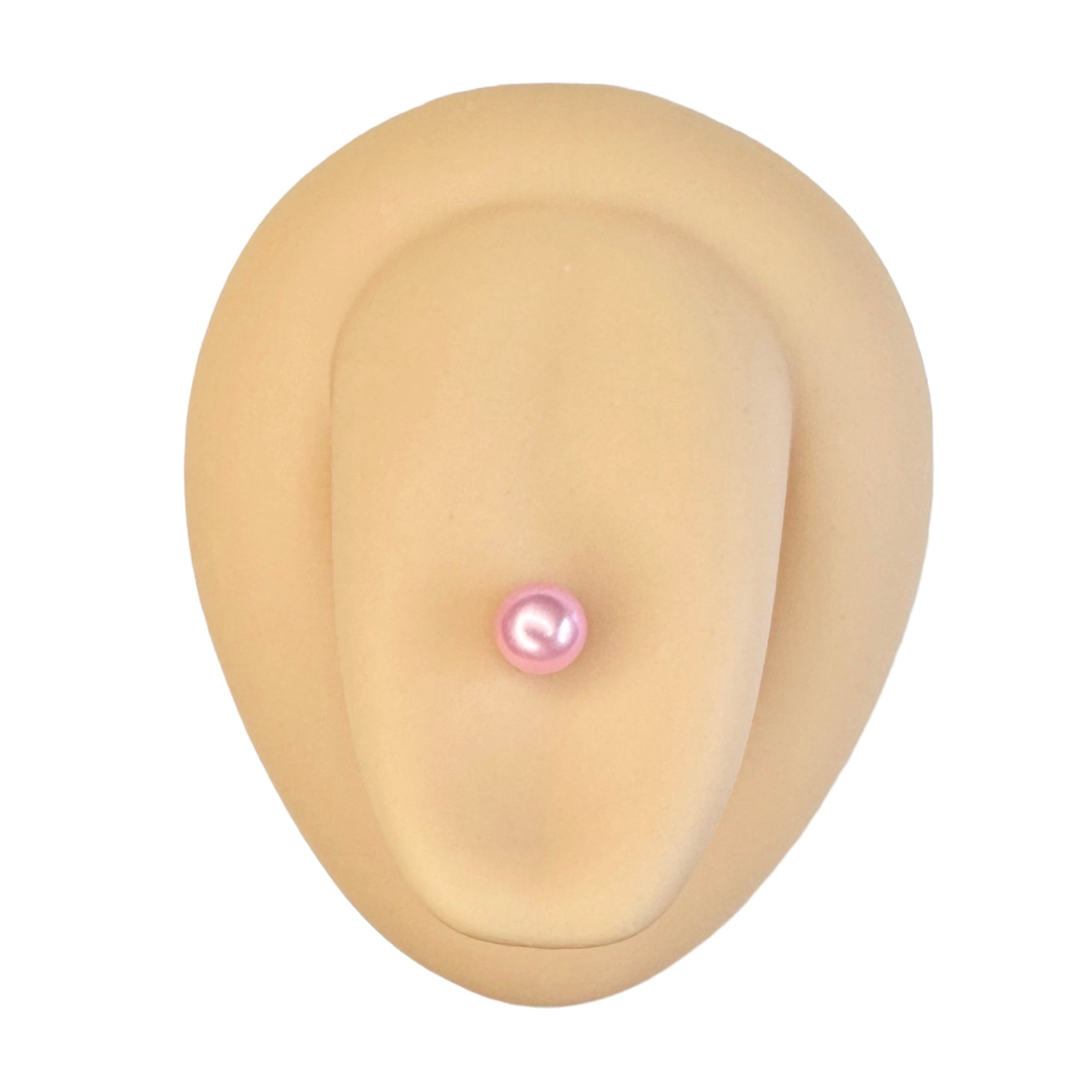 Pink Faux Pearl Tongue Bar image 0