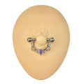 Purple Royal CZ Nipple Bar image 0