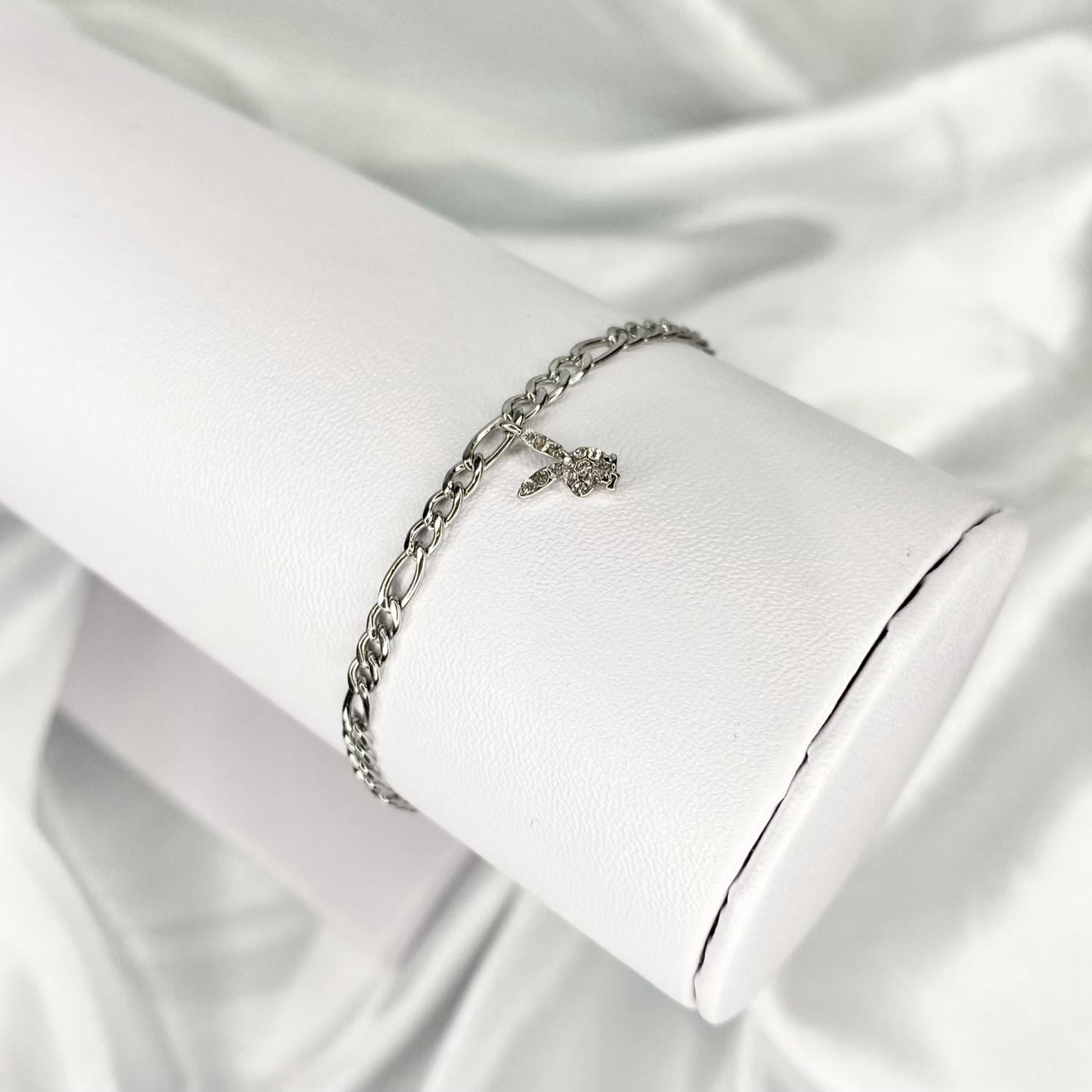 Silver Mini CZ Playboy Anklet image 0
