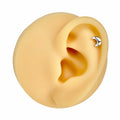 Silver Flat Crescent Moon Barbell Stud image 0