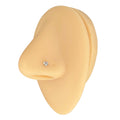 Silver Cubic Zirconia Heart Titanium Nose Stud image 0