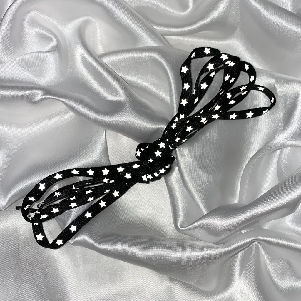 Black Reflective Star Shoe Laces image 0