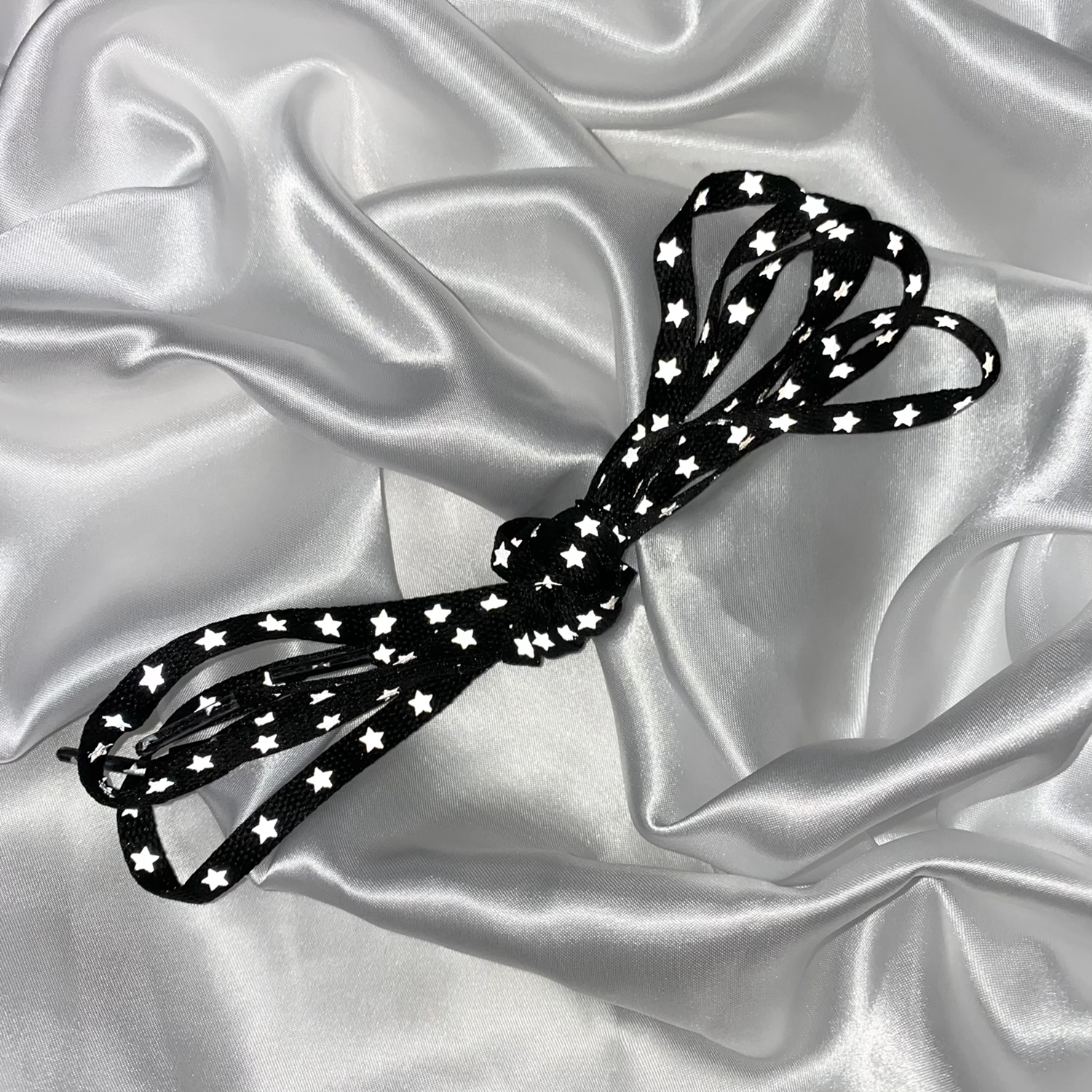 Black Reflective Star Shoe Laces image 0