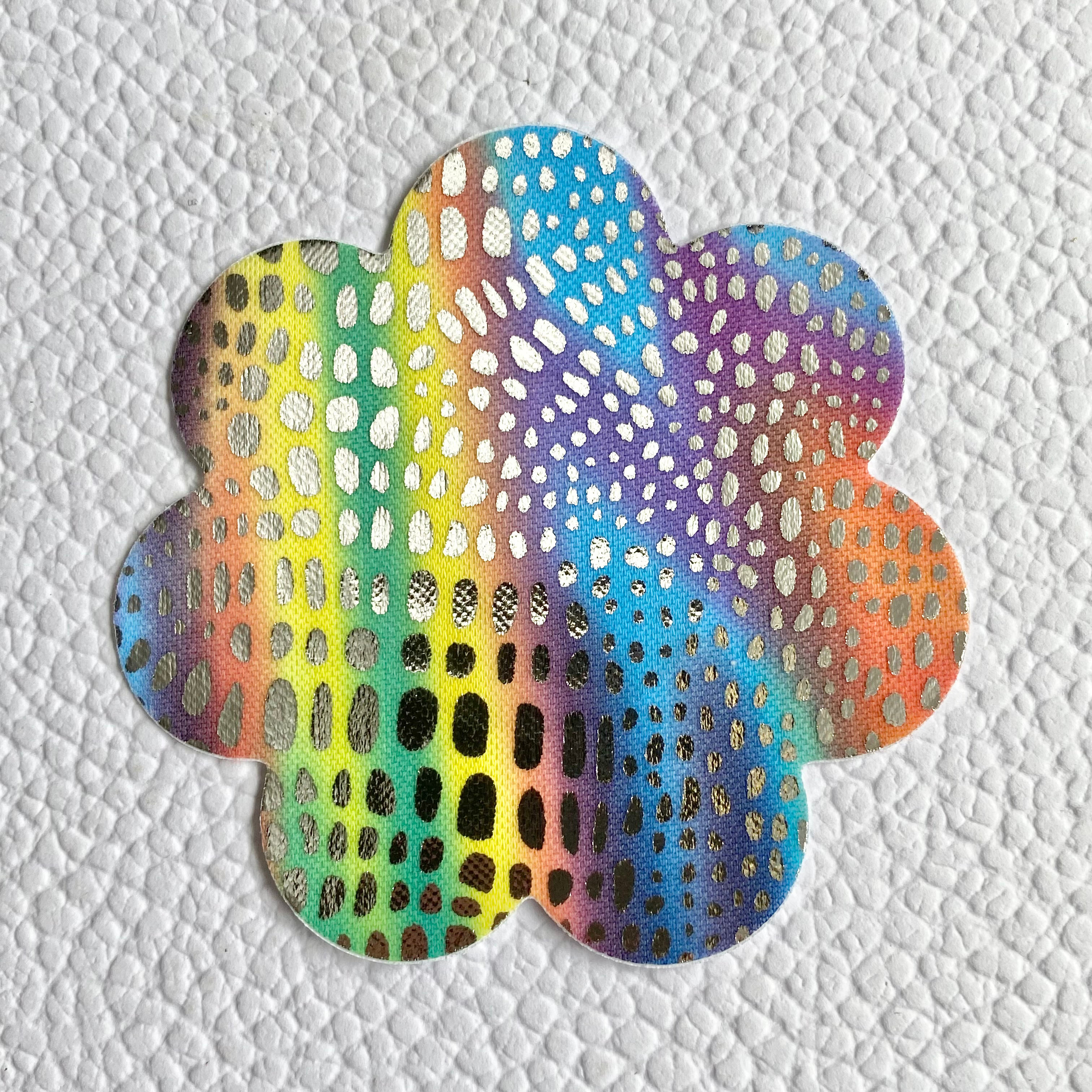 Funky Silver Dotted Flower Nipple Covers image 0