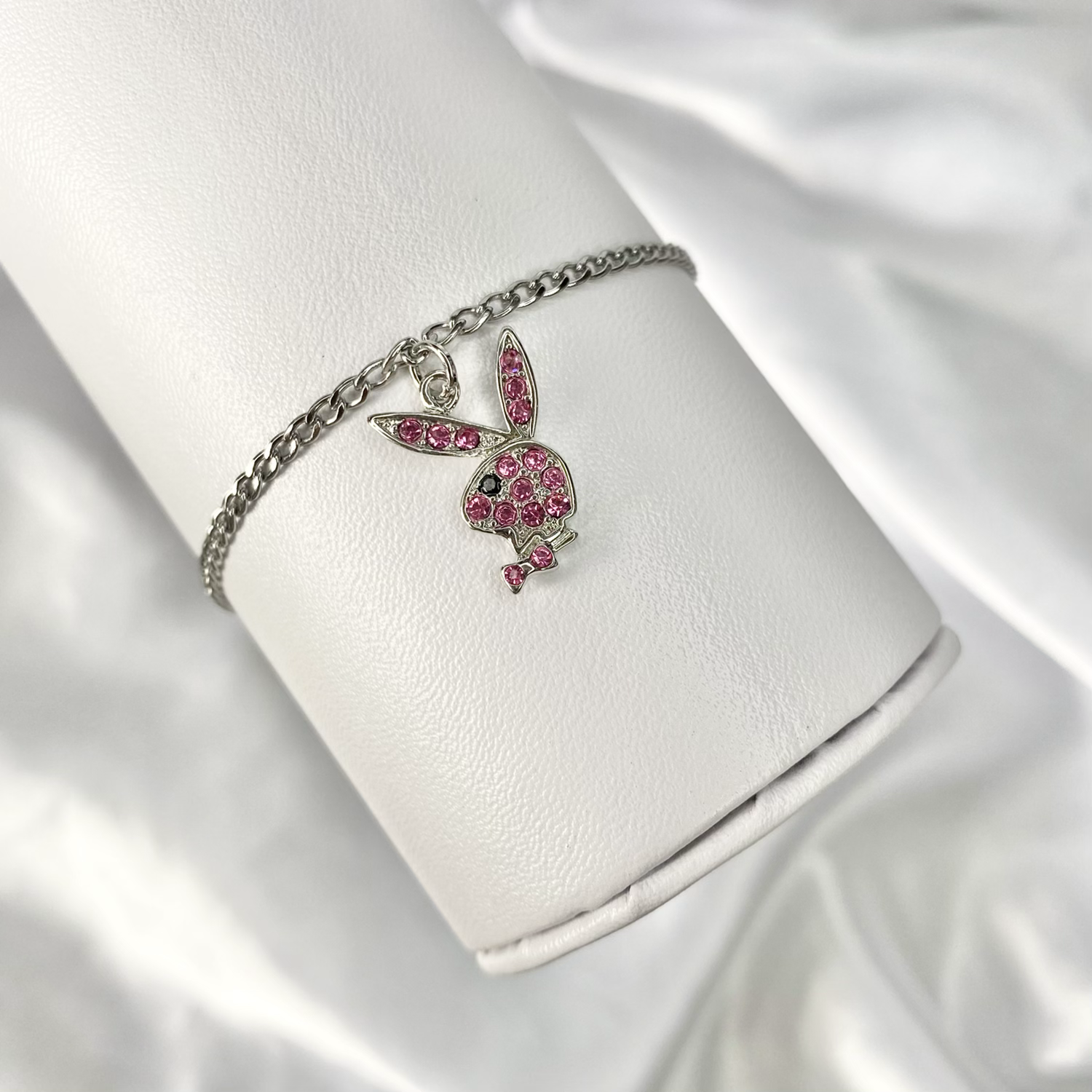 Pink Cubic Zirconia Playboy Anklet image 0
