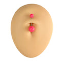 Pink Solid Colour Ball Titanium Belly Bar  image 0