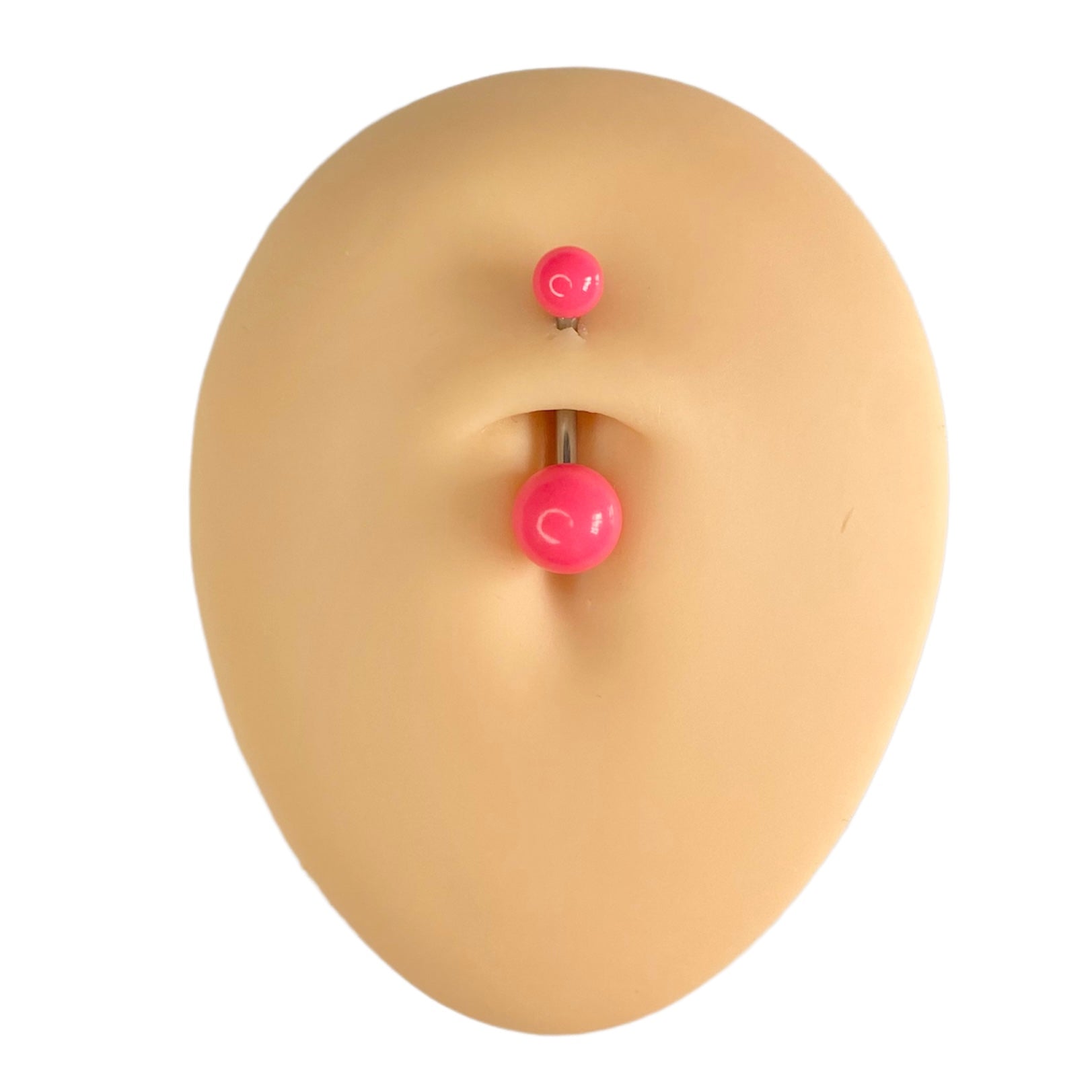 Pink Solid Colour Ball Titanium Belly Bar  image 0
