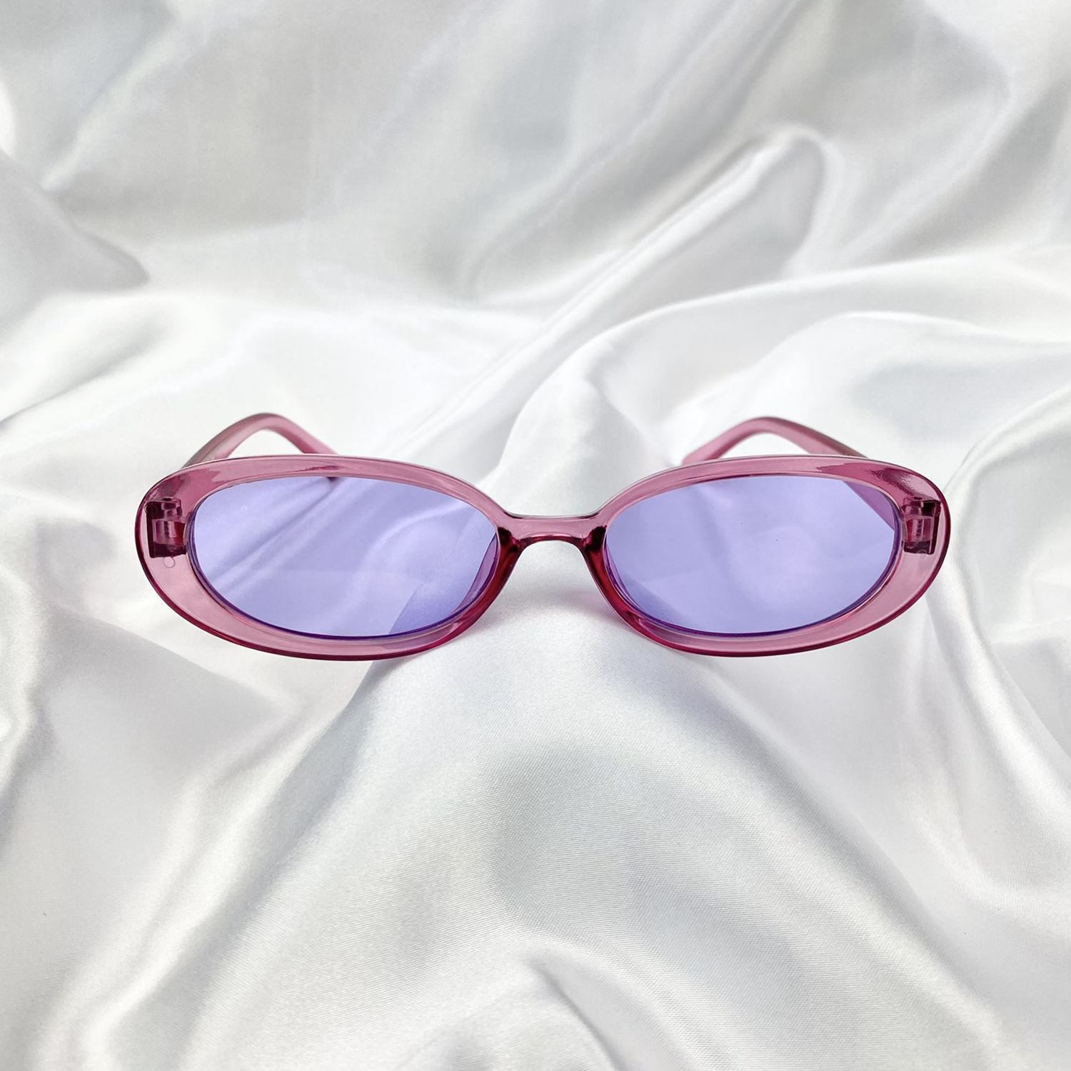 Purple Clear Oval Sunglasses image 1