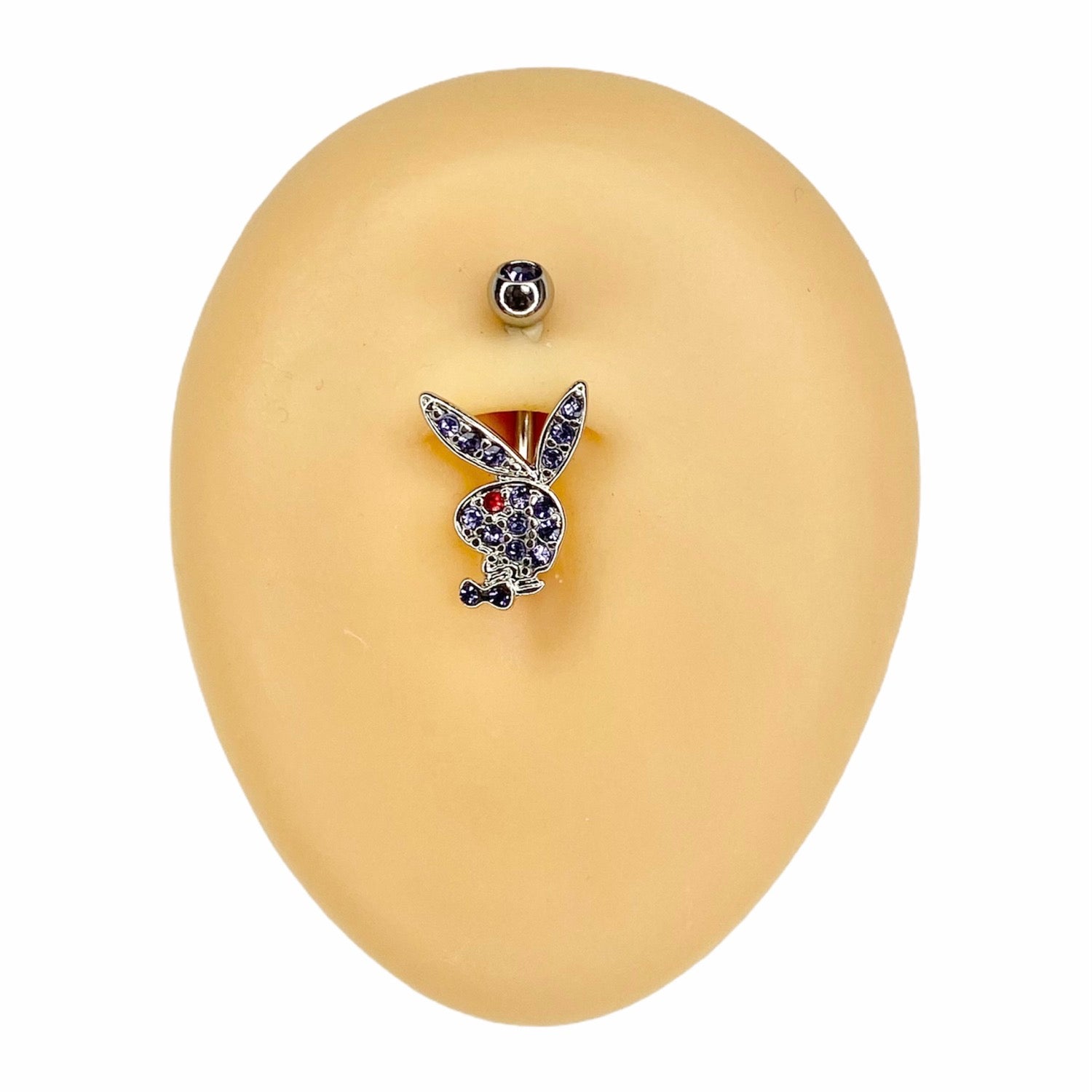 Purple CZ Playboy Belly Bar  image 0