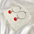 Red Flame Hoop Earrings image 0