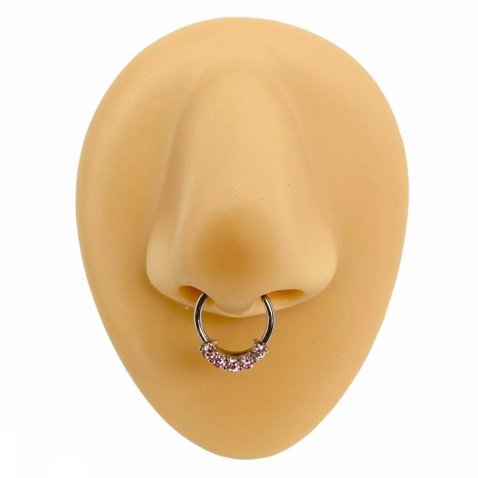 Pink CZ Bendable Hoop  image 0