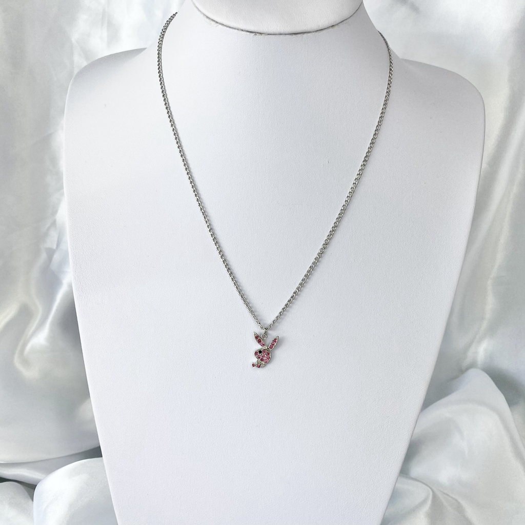 Pink Cubic Zirconia Playboy Necklace image 1