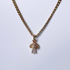 Gold Mini CZ Mushroom Necklace image 0