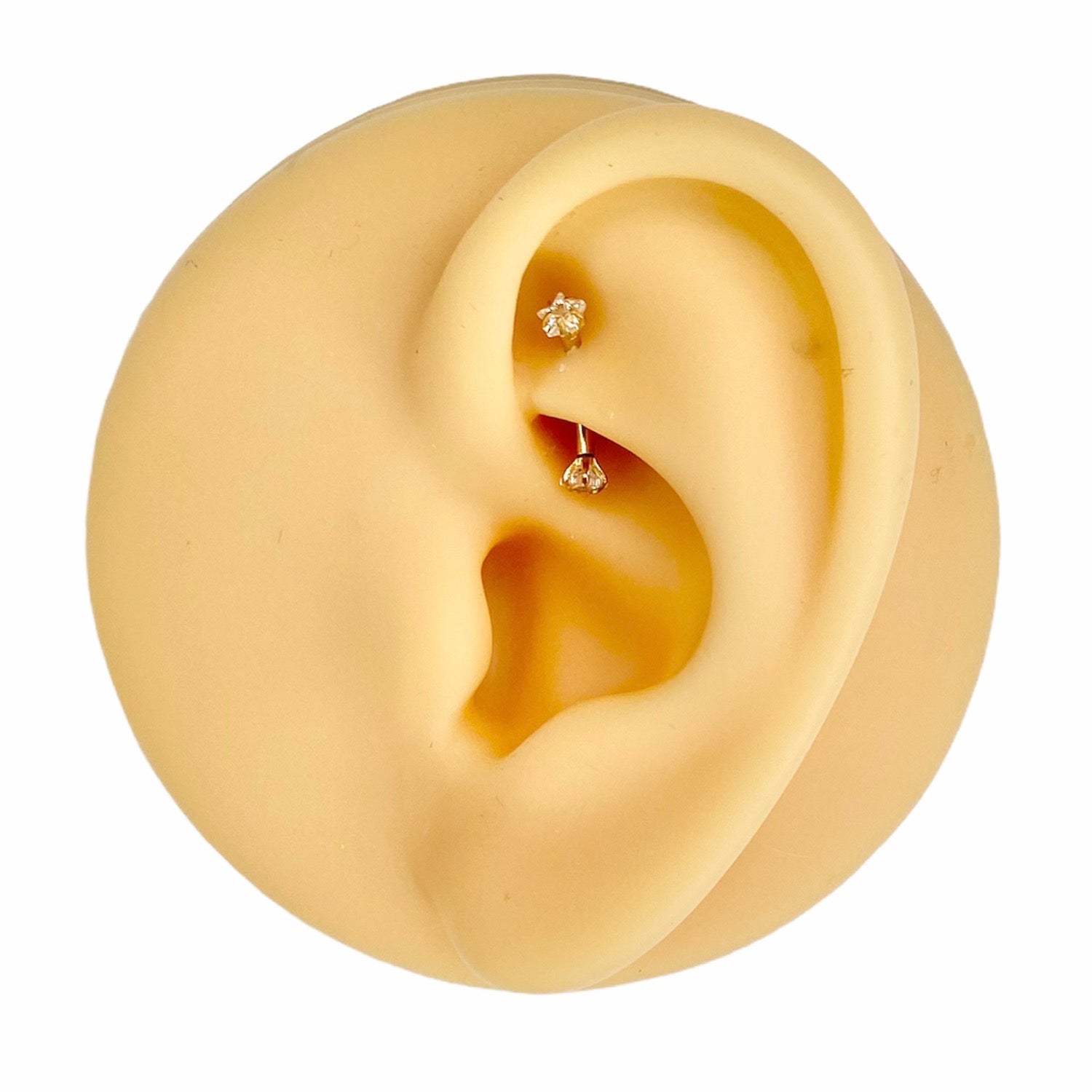 Gold CZ Star Double End Curved Barbell image 0